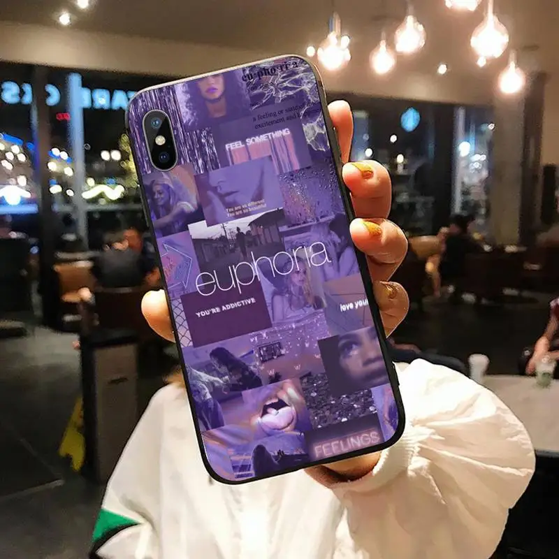 

Euphoria American TV show purple pattern luxury Phone Case funda for iPhone 11 12 pro XS MAX 8 7 6 6S Plus X 5S SE 2020 XR