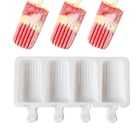 Силиконовая форма для мороженого, формочка сделай сам для приготовления домашнего льда, 4 ячейки, маленькие кубики льда, инструменты для выпечки