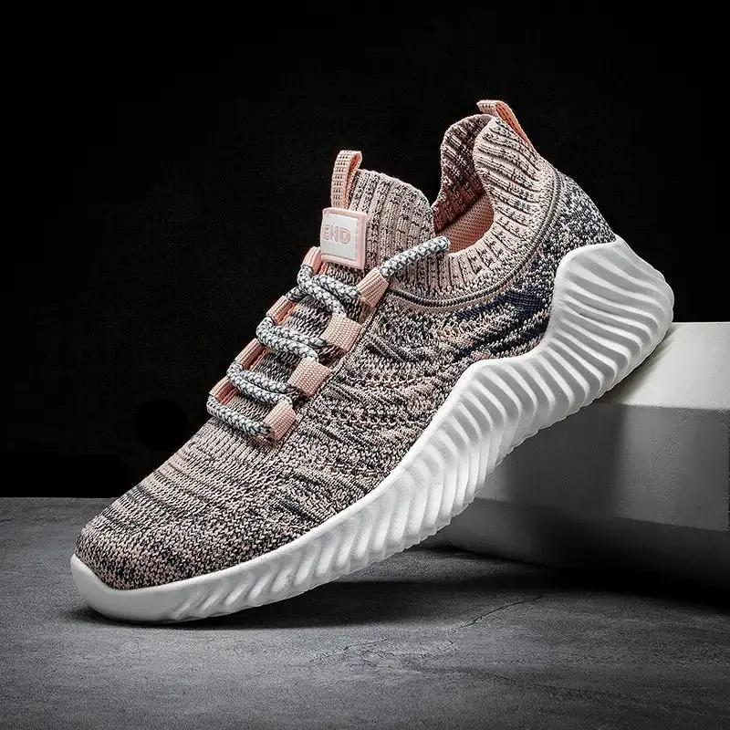 

Vulcanized Shoes Men's Mesh Breathable Running Sneakers Unisex Lightweight Soft Thick-soled Couple Shoes Sneakers