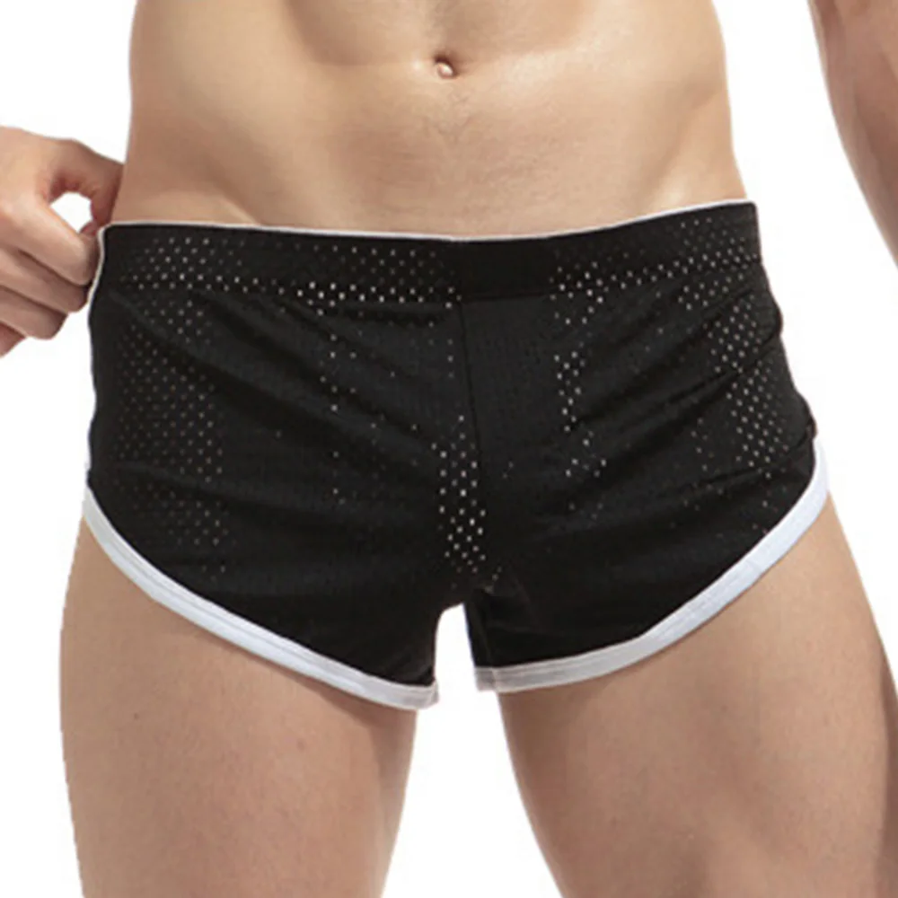 Sexy Boxers Men's Breathable Shorts Boxers Arrow Mesh Sports Underwear Casual Fitness Panties Male Brand Underpants Size M-XXL