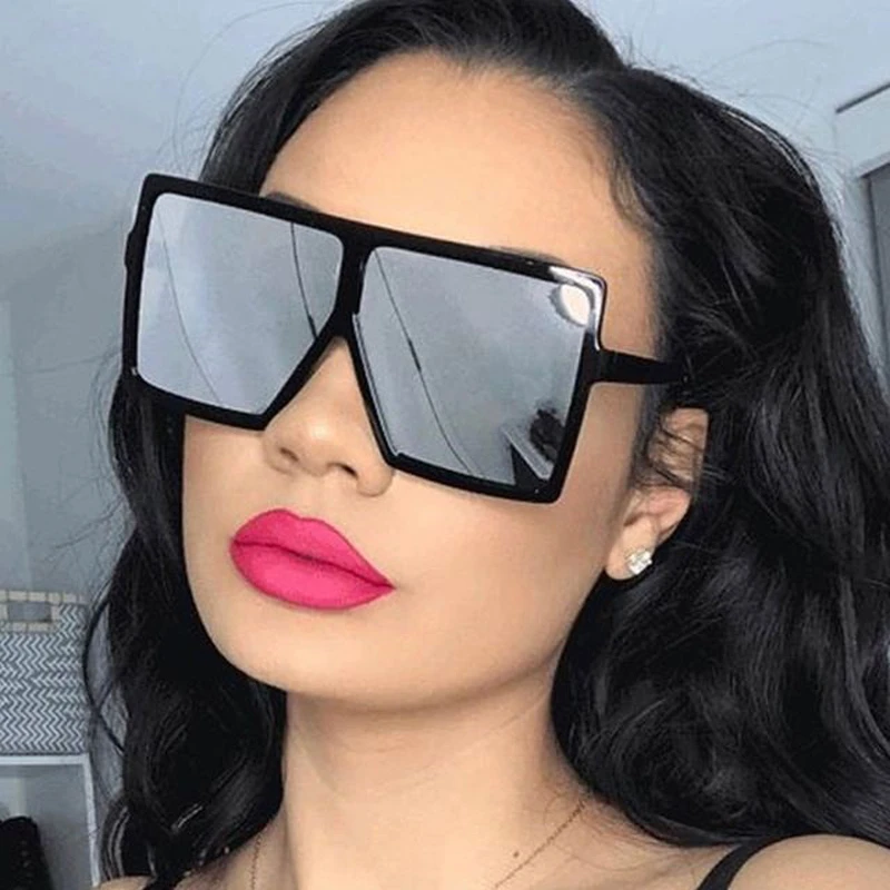 

Oversized Shades Women Sunglasses Black Fashion Square Glasses Big Frame Sunglasses Vintage Retro Glasses Unisex Oculos Feminino