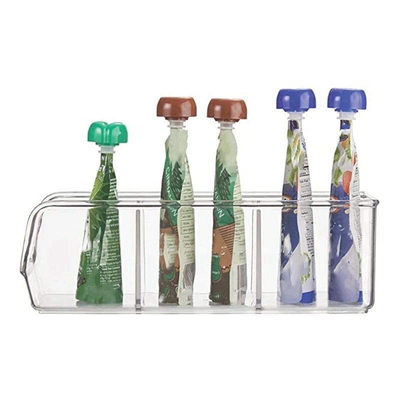 

6 Pcs Food Packet Kitchen Storage Organizer Bin with Handles, 2 Pcs 28X12.7X8.8cm & 4 Pcs 26.1 X 9.7 X 15.3cm