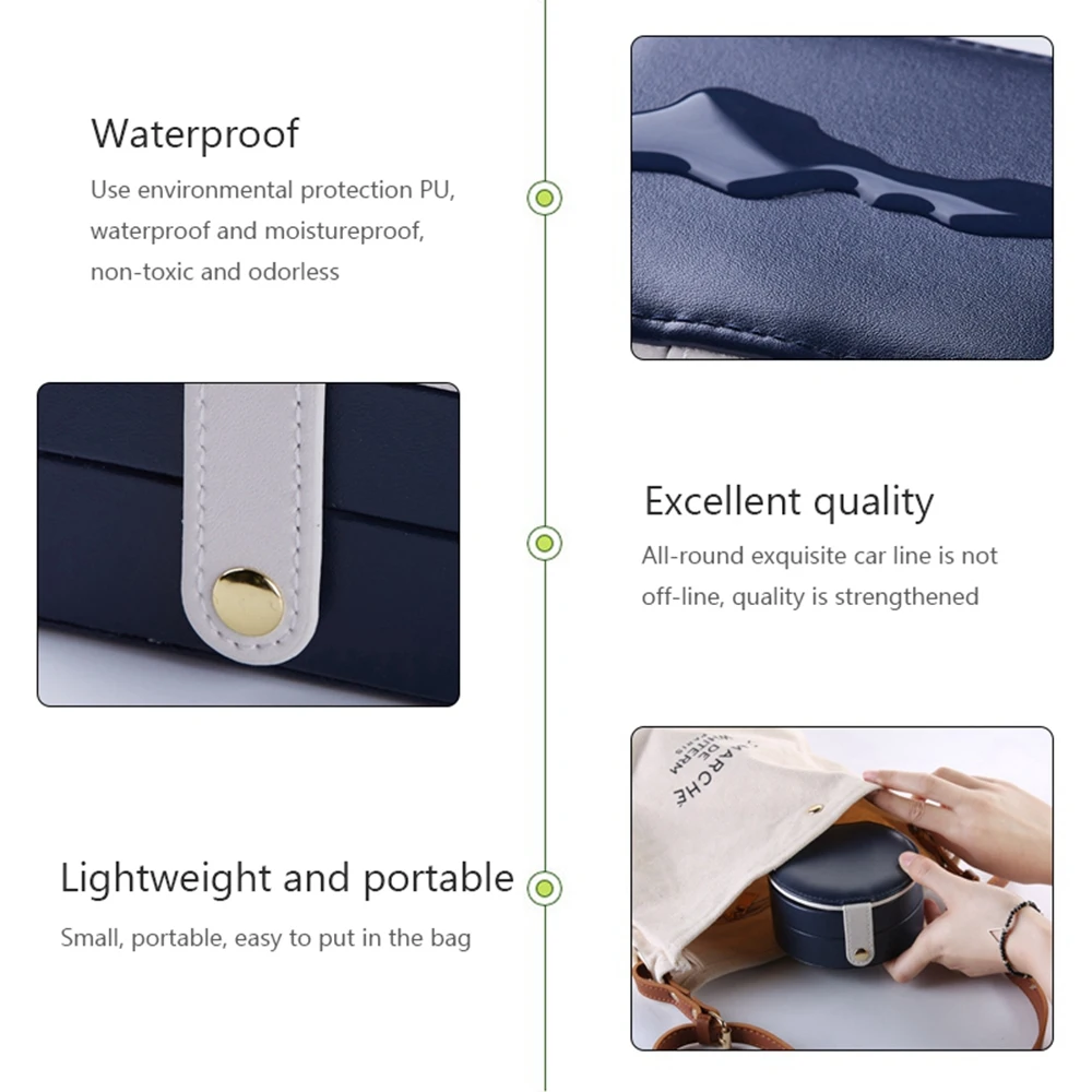 Новый роскошный портативный ящик для хранения ювелирных изделий кожаный