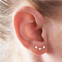 fashionable and simple mini three little stars constellation earrings couple models
