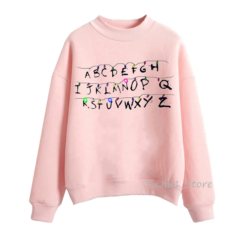 Sudadera mujer очень странные дела 3 кофты осенне-зимняя одежда для женщин, бархатистые худи для девочек-розовый цвет, раздел-толстовки и harajuku kawaii пуловер