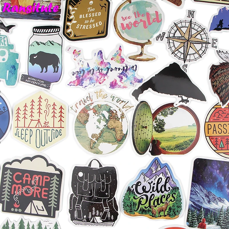 60 шт./компл. забавные детские наклейки Приключения на открытом воздухе сделай сам