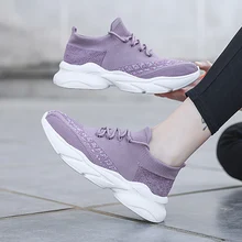 Fashion Knit Womens Running Sneakers Design Women Shoes Sneakers Breathable Sport Shoes Trainer Zapatos Deportivos High Quality