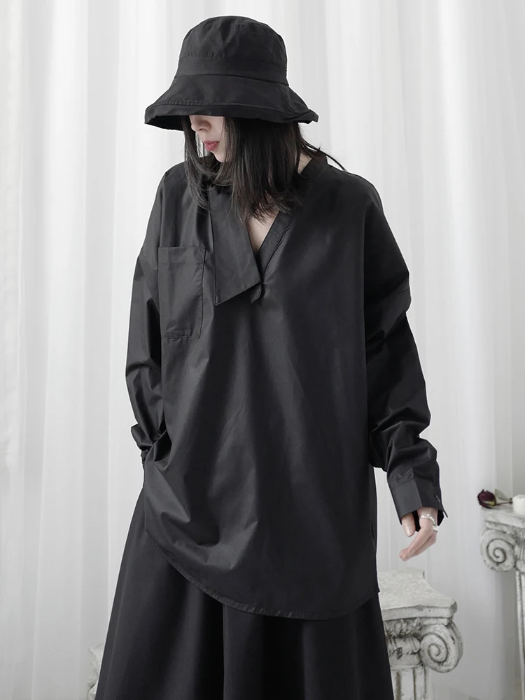 Женская рубашка с длинным рукавом Yamamoto холодным ветром и небольшим знакомым