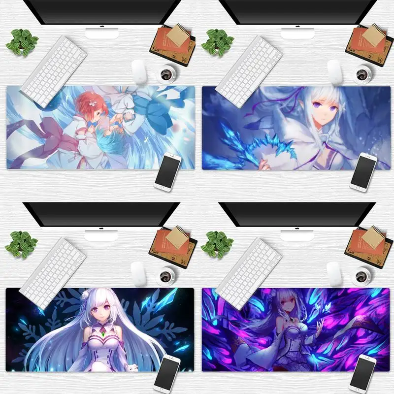 

Life in another world from scratch Desktop Gaming Mousepad Desk Table Gamer Office Large Mouse pad mats Non-slip Laptop Cushion