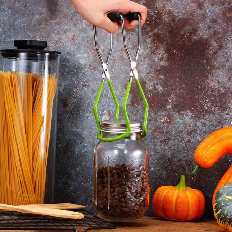 Canning Jar Lifter with Rubber Grips Long Handle Tongs Stainless Steel Cans Gripper Clamp Canned Clip for Kitche | Дом и сад