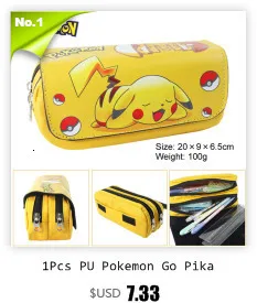 Чехол-карандаш Kawaii Pokemon Pikachu для девочек, вместительный Многофункциональный милый школьный Чехол-карандаш на молнии для офиса и школы