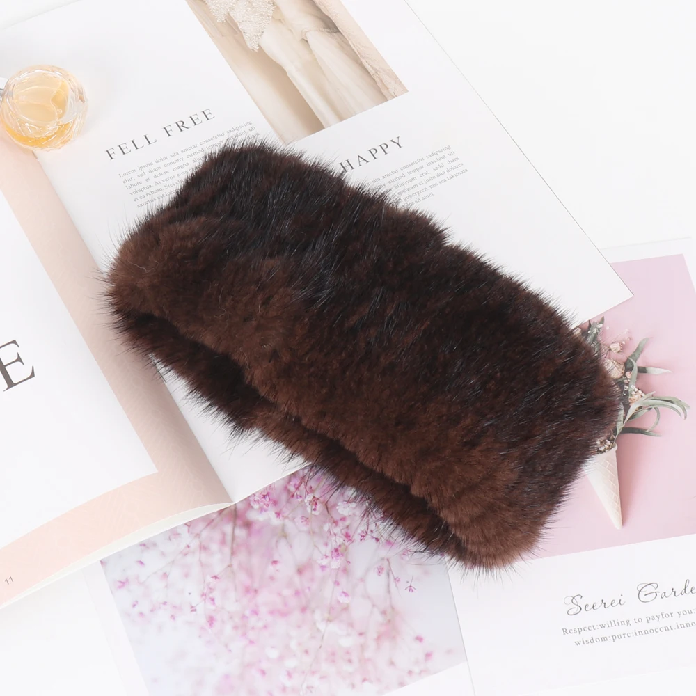 Новинка 2022 зимний шарф для девочек из натурального меха норки повязка на голову