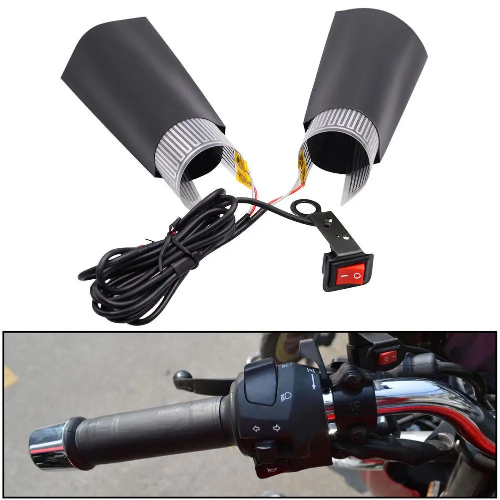 

12V Motorcycle Handlebar Heated Grips Motorbike Hand Winter Warmer Electric Hot Thermostat Throttle Handlebar Removable Grips