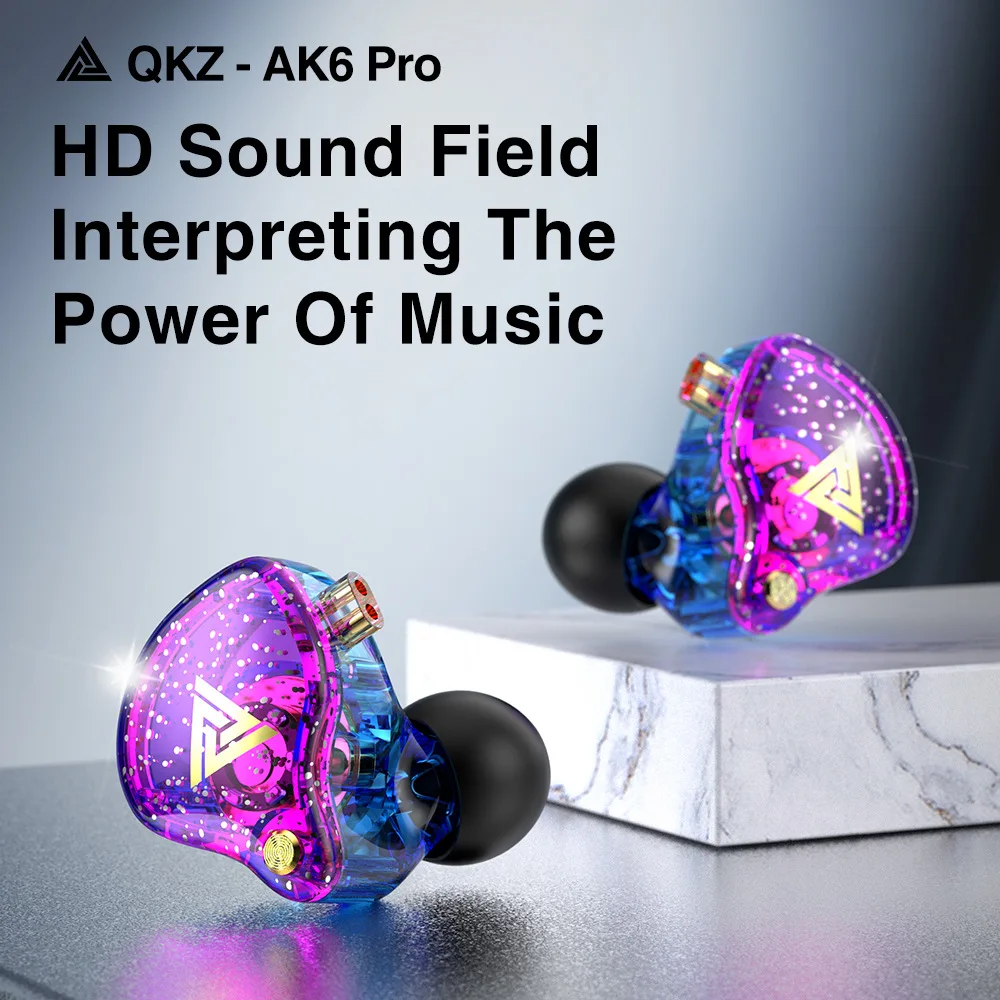 

QKZ AK6 PRO headset sports HiFi fever heavy bass earplugs in-ear fashion dynamic suitable for Apple Huawei Xiaomi wired earbuds