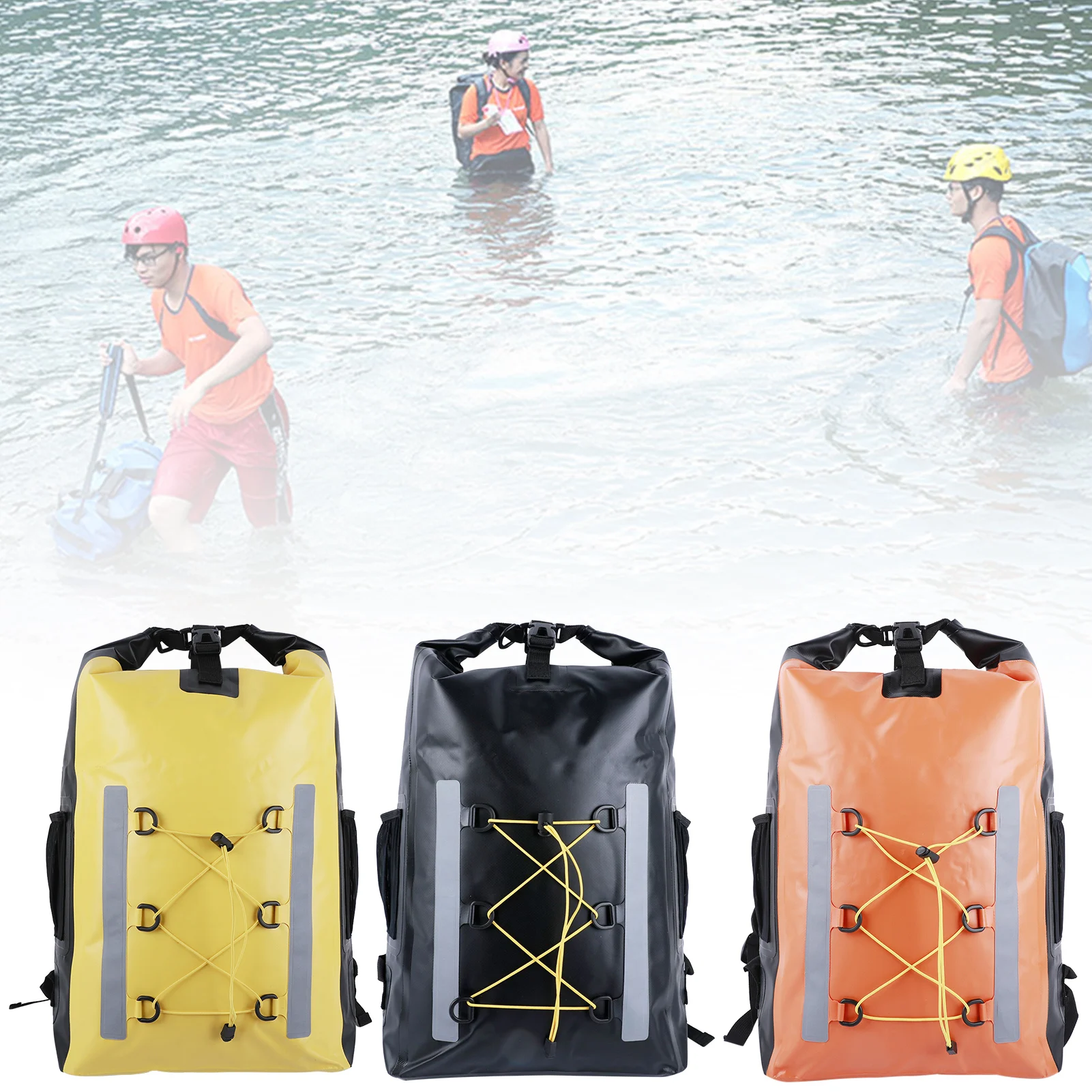 

New Waterproof Backpack Swimming Drifting Dry Wet Separation Bag 30L Large Capacity Reflective Durable Outdoor Upstream Package