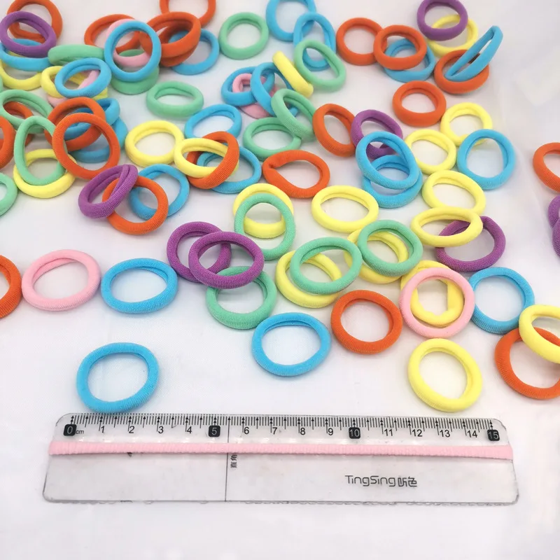 Детские резинки для волос ярких цветов 100 шт. эластичные мини резинка девочек