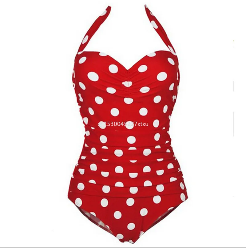Женский слитный купальник в горошек стиле ретро | Спорт и развлечения