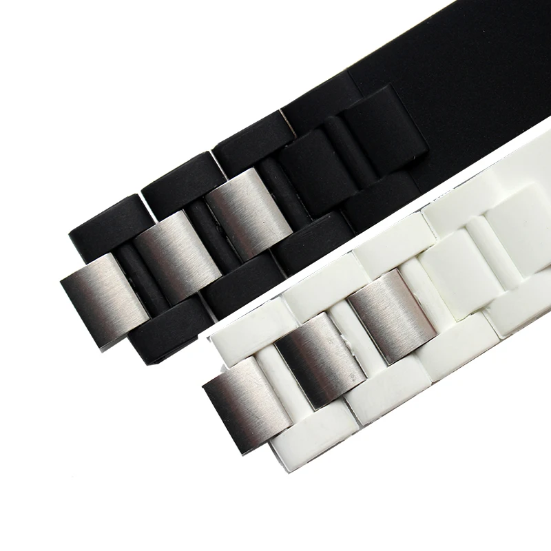 20mm*10mm Black Replacement Silicone Rubber Watch Band For Cartier 21 Chronoscaph W10198U2 W10125U2 W10197U2 W10184U2
