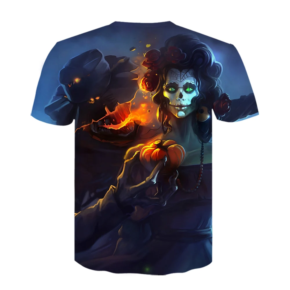 

Skull T-shirt Men Halloween 3d Tshirt Pumpkin Printed Tshirt Ghost Cosplay Funny T Shirts Punk Rock Mens Clothing Summer