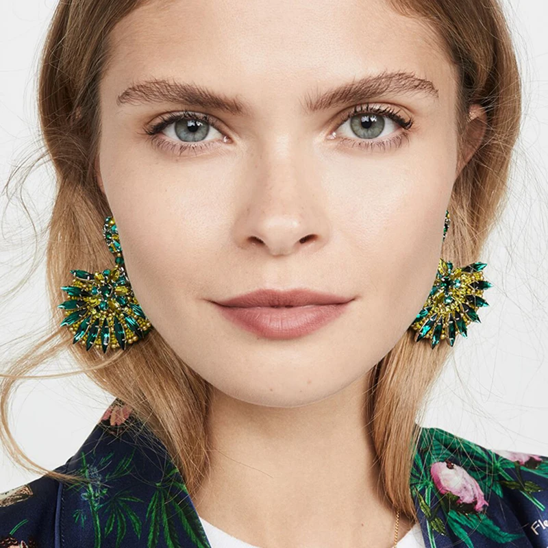 Богемные бусы веер и кисточка в виде стеклянных птиц висячие серьги для женщин 2019