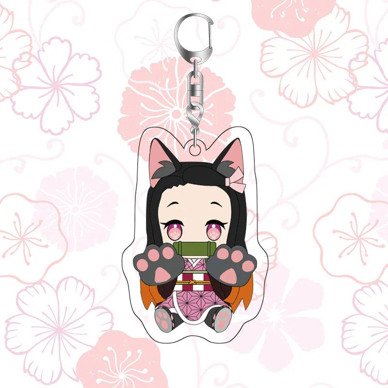 

Anime Demon Slayer: Kimetsu No Yaiba Key Chains Keychain Cosplay Acrylic Pendant Keyring Gift For Friend Keychains Cute Two Yuan