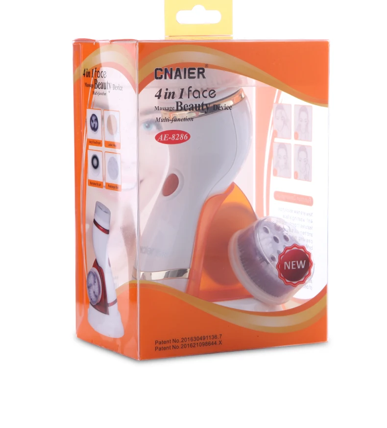 Новый 4 в 1 Ультразвуковой Электрический массажер с очищающей щеткой для лица