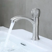 304 stainless steel diamond wheel bathroom cabinet basin single cold faucet wash basin table basin faucet
