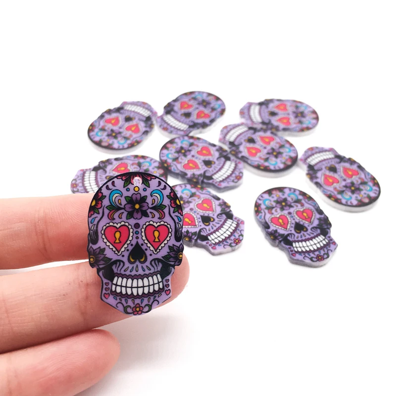 10 шт сахарный череп Хэллоуин амулеты для сережек брелки ожерелье изготовление