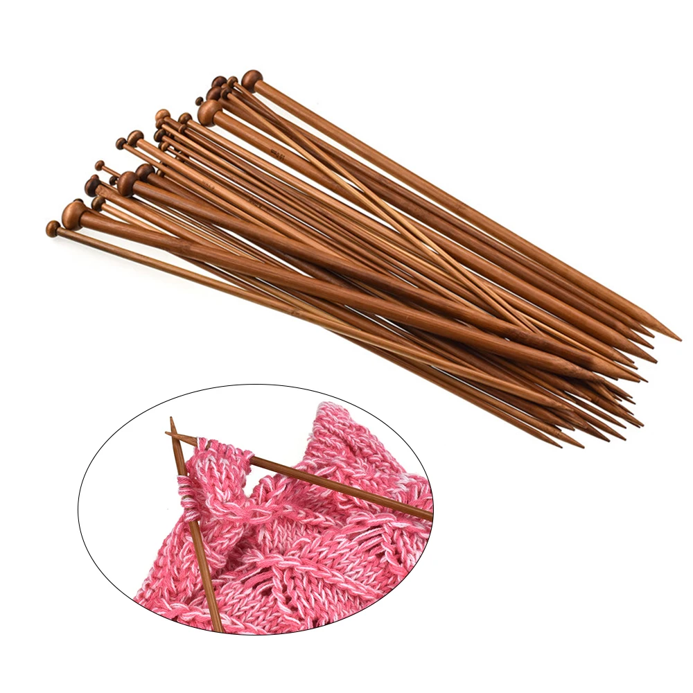 36 шт./компл. бамбуковые вязальные спицы для начинающих и профессиональных