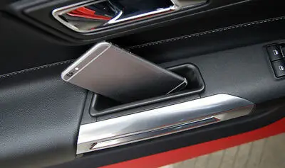 

Plastic Black Inner Side Door Storage Box Holder 2pcs For Ford Mustang 2015-2017