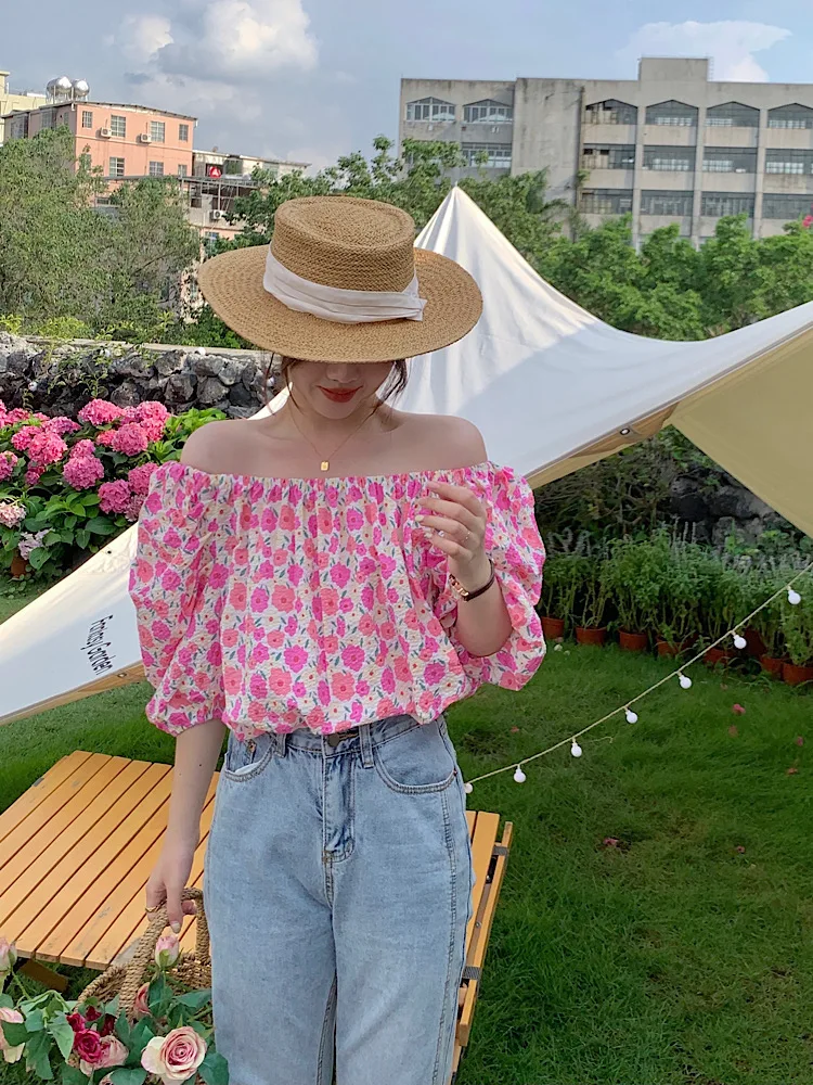 

COIGARSAM Blouse Women Cute Floral Blusas Womens Tops And Blouses