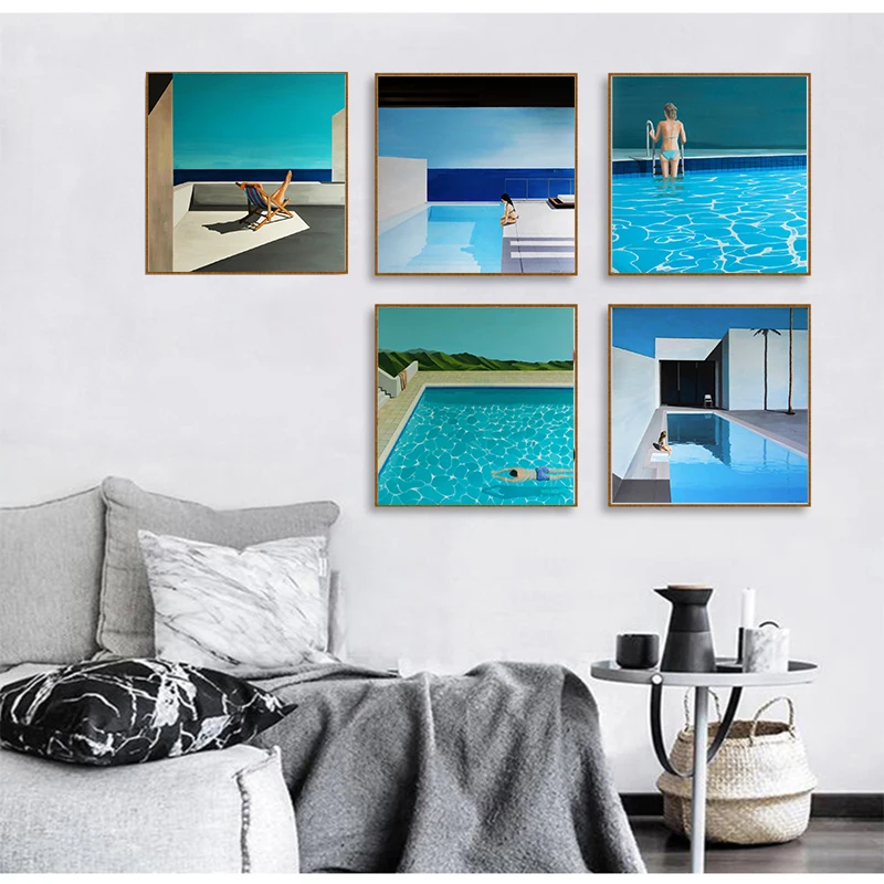 Большой всплеск Давида хокни художник на заказ свежий с плавательным бассейном