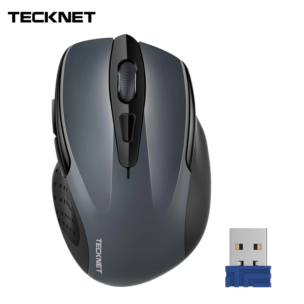 TeckNet USB Беспроводная мышь 2600 dpi Регулируемый USB приемник оптическая компьютерная мышь 2,4 ГГц эргономичные мыши для ноутбука ПК мышь