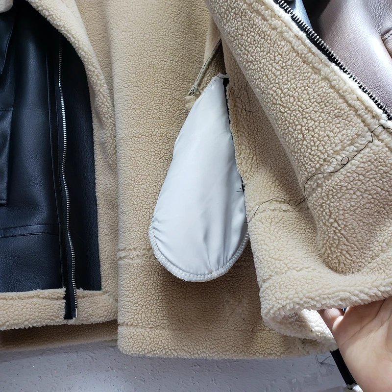 Бархатная Толстая куртка из искусственной кожи Женская Осенняя/зимняя одежда