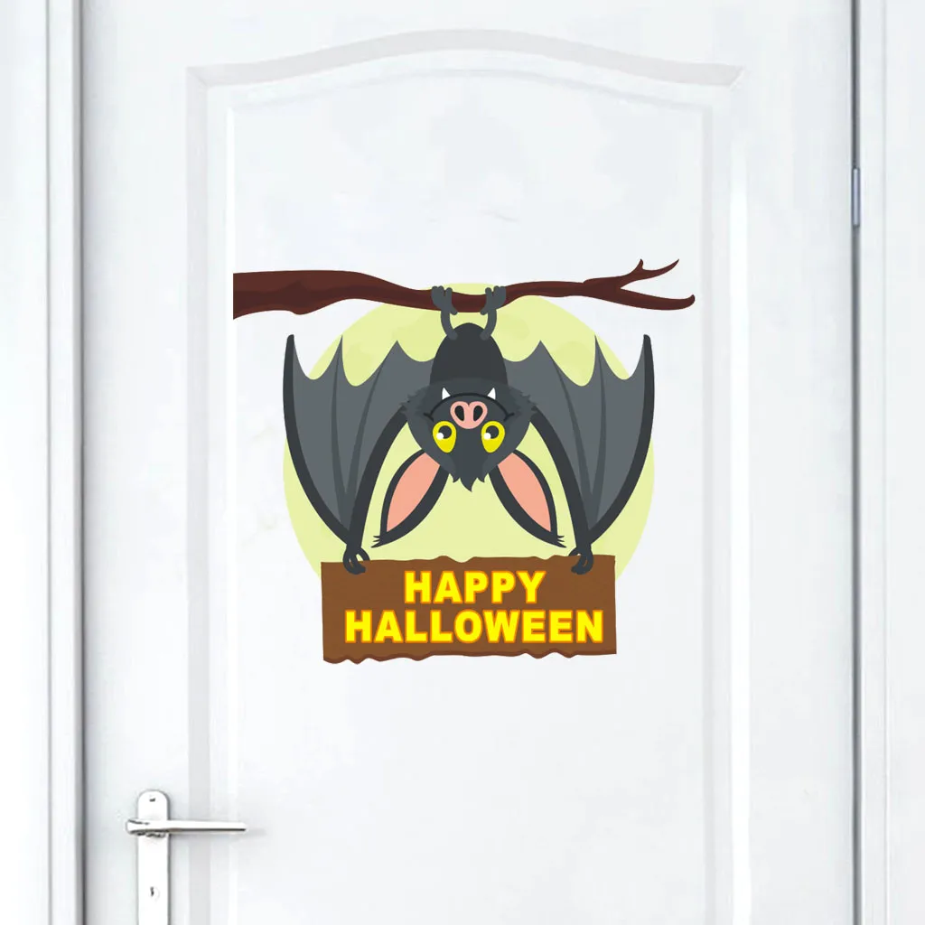Хэллоуин маленькая летучая мышь ПВХ Наклейка на стену украшение для гостиной