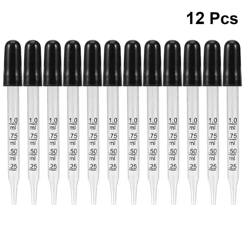 

Пипетка стеклянная с изогнутой головкой, пипетка-капельница со шкалой, школьные принадлежности для школы, 12 шт.