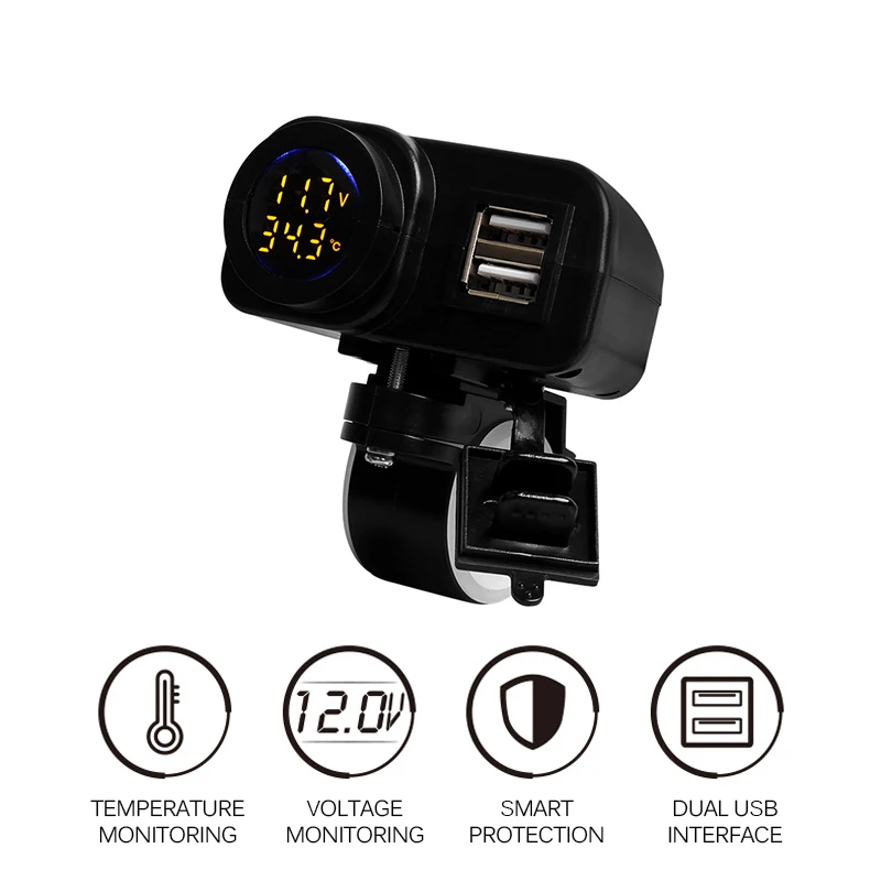TiOODRE DIY цифровой Дисплей мотоциклетные Dual USB Зарядное устройство Вольтметр