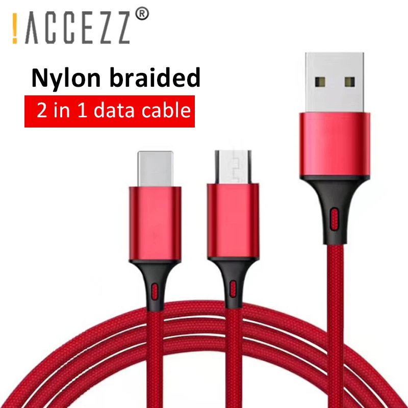 ! ACCEZZ 2 в 1 быстрый usb кабель для зарядки Iphone X 8 7 6 6S 5 XS MAX Micro USB Samsung S7 S6 Xiaomi зарядный