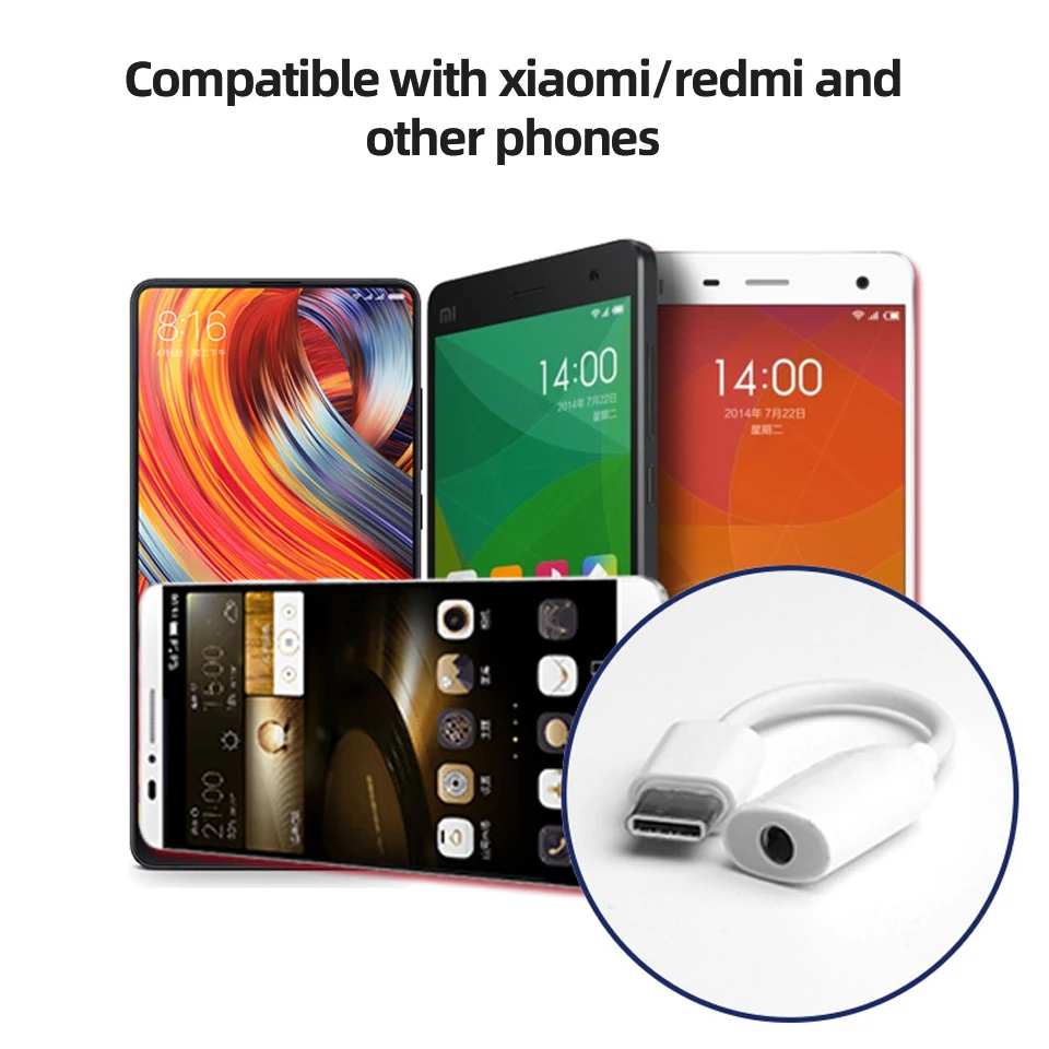 Оригинальный аудиокабель Xiaomi с разъемом Usb Type-C на 3 5 мм Aux адаптер для наушников Mi