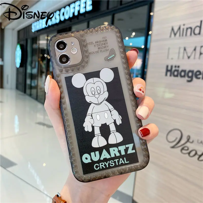 

Disney Cartoon cute Clown Mickey Couple Transparent Phone Case for iPhone12/12mini/12promax/11pro/11promax/7/8/se2/xr/xs/xsmax