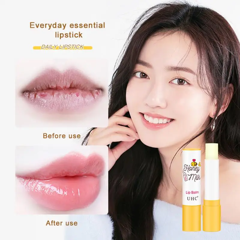 

1pc Honey Milk Lip Oil Hydrating Moisturizing Lip Balm Remove Dead Skin Fade Liplines Series Winter Daily Lips Care Products