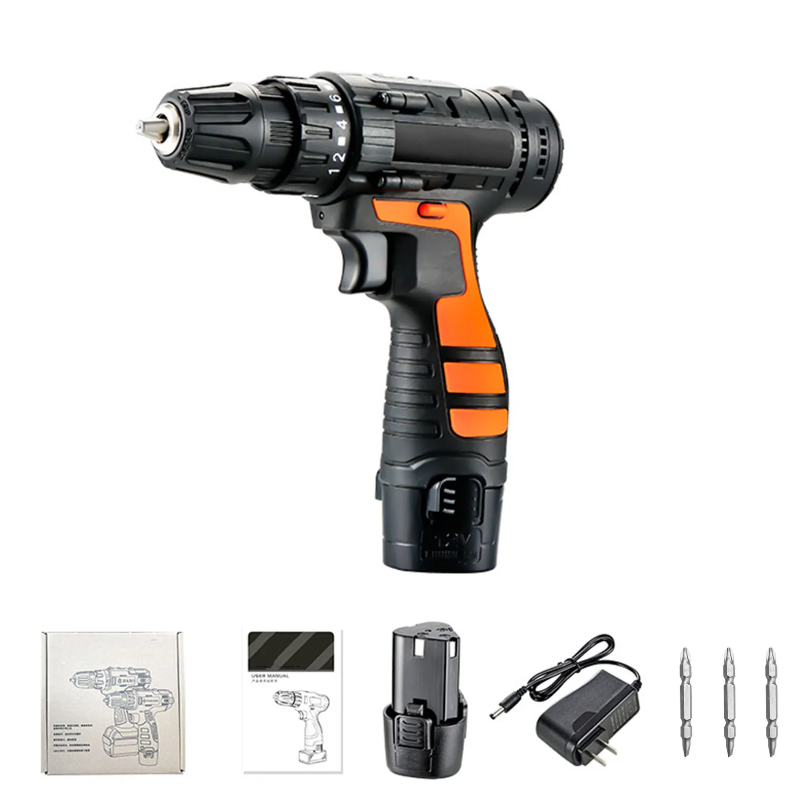 

12V Electric Screwdriver Lightweight Household Cordless Drill USB Rechargeable
