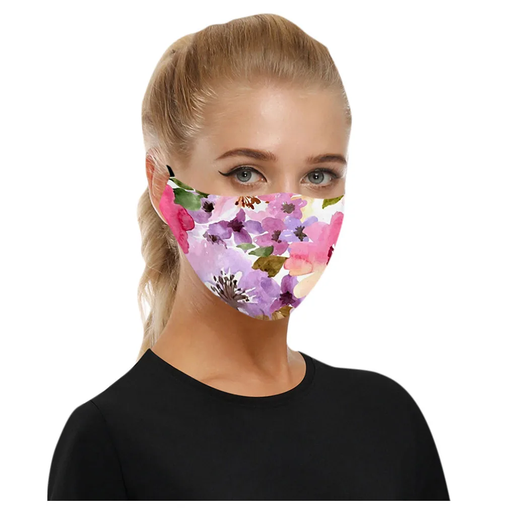 

5pc Mouth Masks Printed Face Mask Washable Earloop Adjustable Mask Breathable Comfortable Dustproof Masks Reusable Summer masque