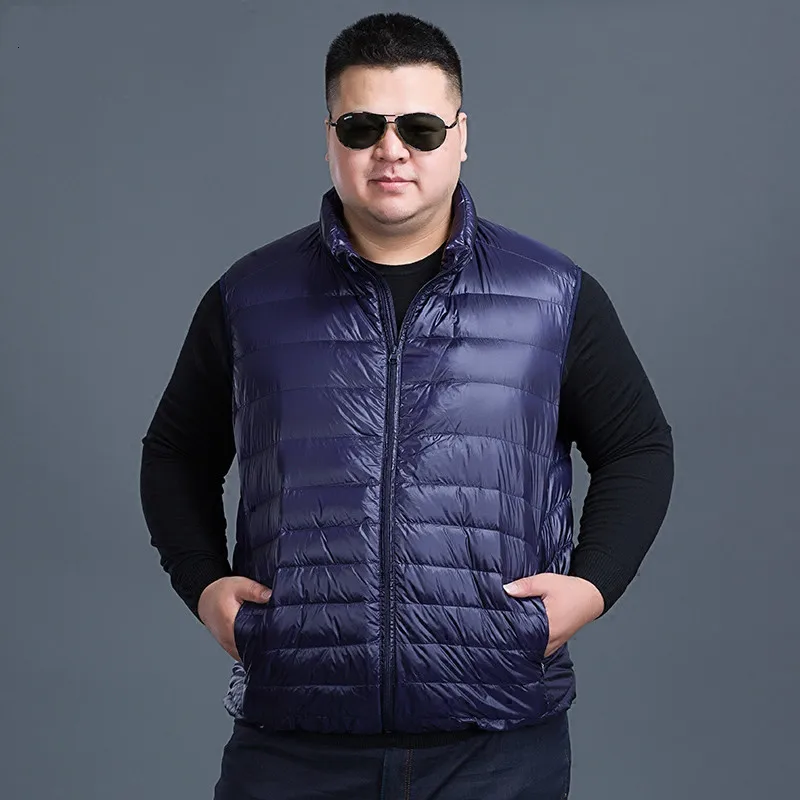 Модный жилет размера плюс 10XL 9XL 8XL ультра светильник безрукавка для мужчин