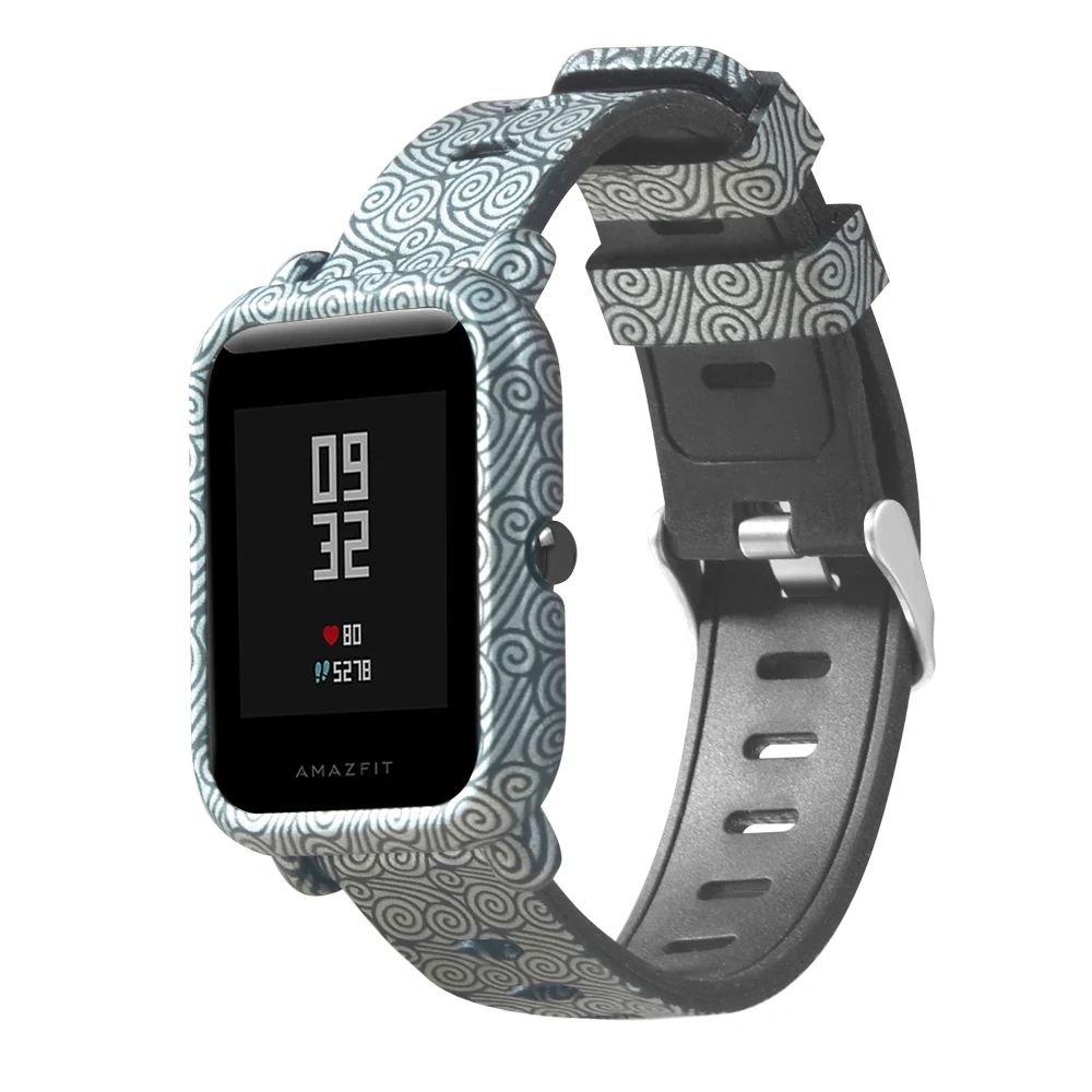 2 в 1 для Amazfit Bip ремешок для часов+ защитный чехол для ПК чехол для часов защитная рамка для Huami Amazfit Bip аксессуары
