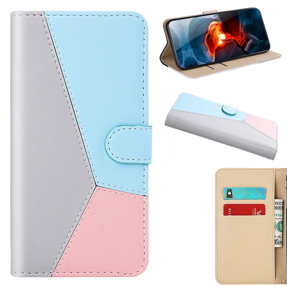 Три цвета флип чехол для samsung Galaxy Note 10 Pro S10 Plus S10e S7 Edge S8 S9 A7 A6 J6 J4 Plus A10 E S чехол A20