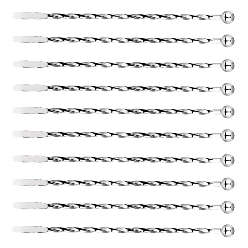 

Promotion! 10Pcs Thread Cocktail Paddle Drink Stirrers,Stainless Steel Coffee Beverage Swizzle Stick for Bar Party Home Office