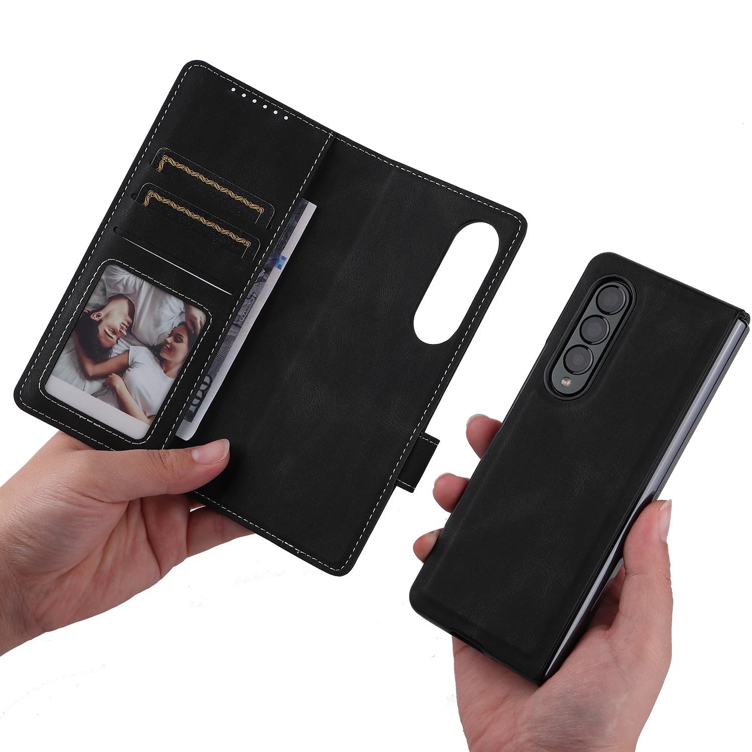 

Full Protection Separate Leather Phone Case for Samsung Galaxy Z Fold 3 Fold3 5G Shockproof Wallet Cover Coque