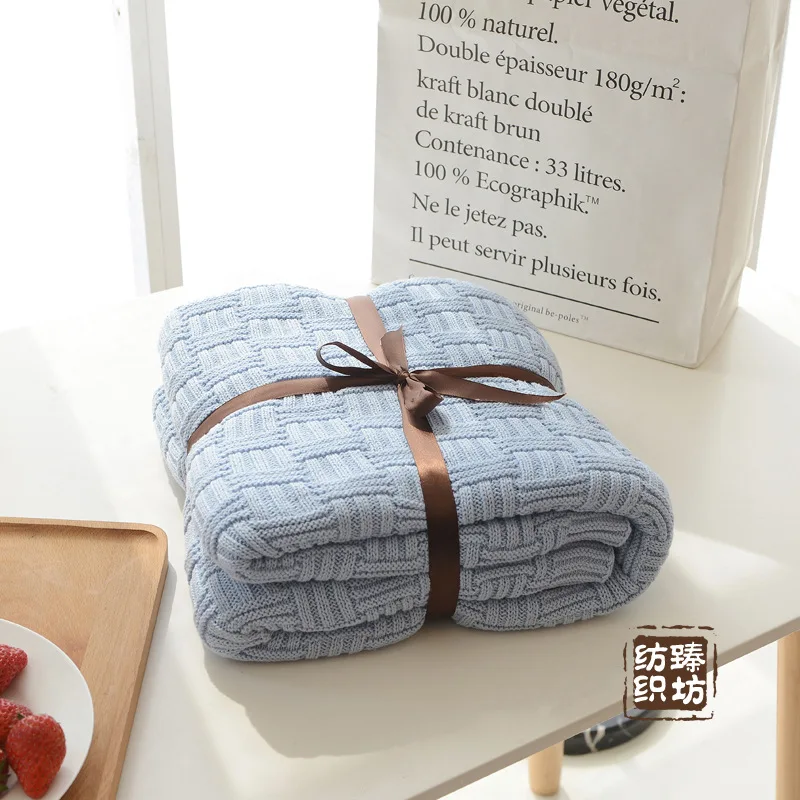 

Sherpa Home European Pastoral Style Wool Blanket Knitted Cotton Blanket Adult Large Blankets for Beds