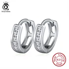 Женские серьги-кольца из серебра 925 пробы, с фианитом